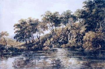  Pond Works - Pond scenery Thomas Girtin watercolor